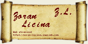 Zoran Ličina vizit kartica
